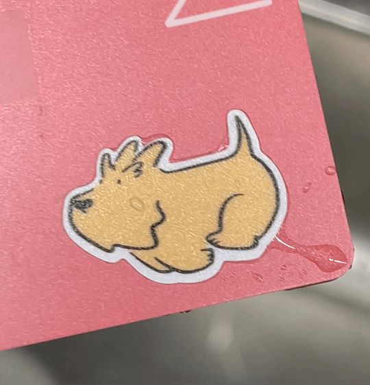 Running dog seal sticker