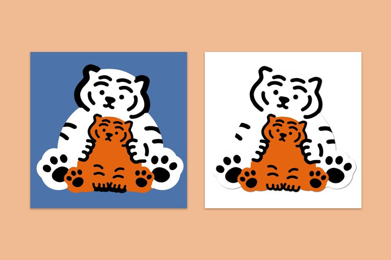 Bebe tiger big removable sticker