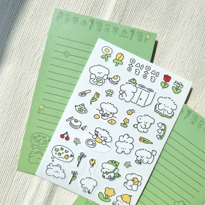 [BONBON] Seal sticker_A day with a fluffy perm dog
