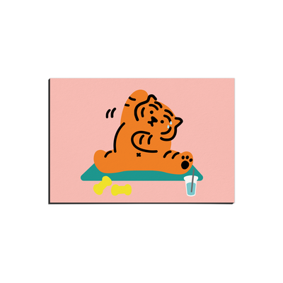 Stretching tiger postcard