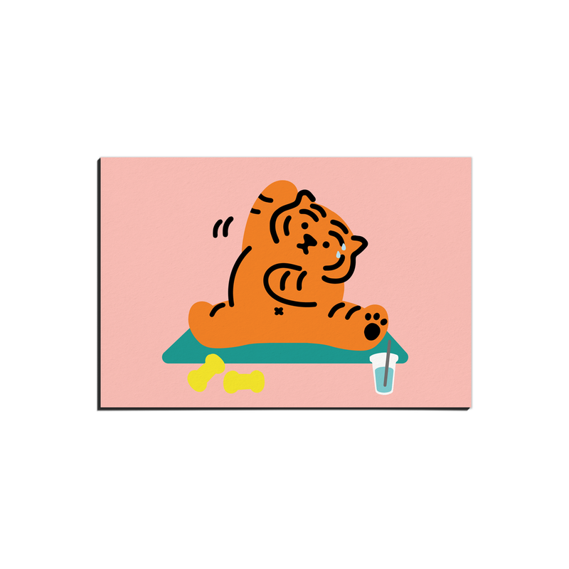 Stretching tiger postcard