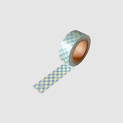 Heart Checkerboard Masking Tape_Blue