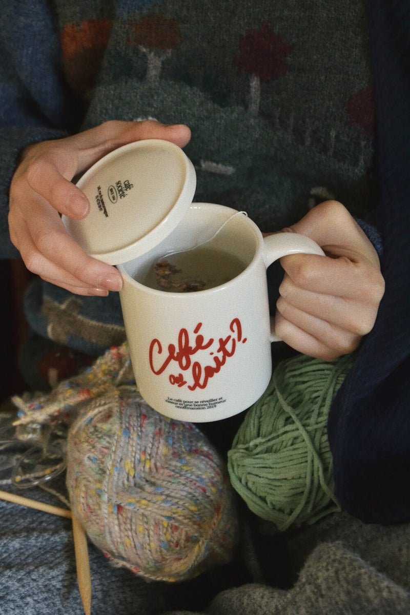 [MAEIRE] Cafe Au Lait Cover Mug - red