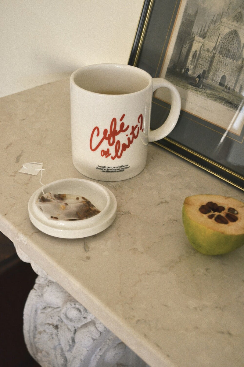 [BONBON] Cafe Au Lait Cover Mug - red