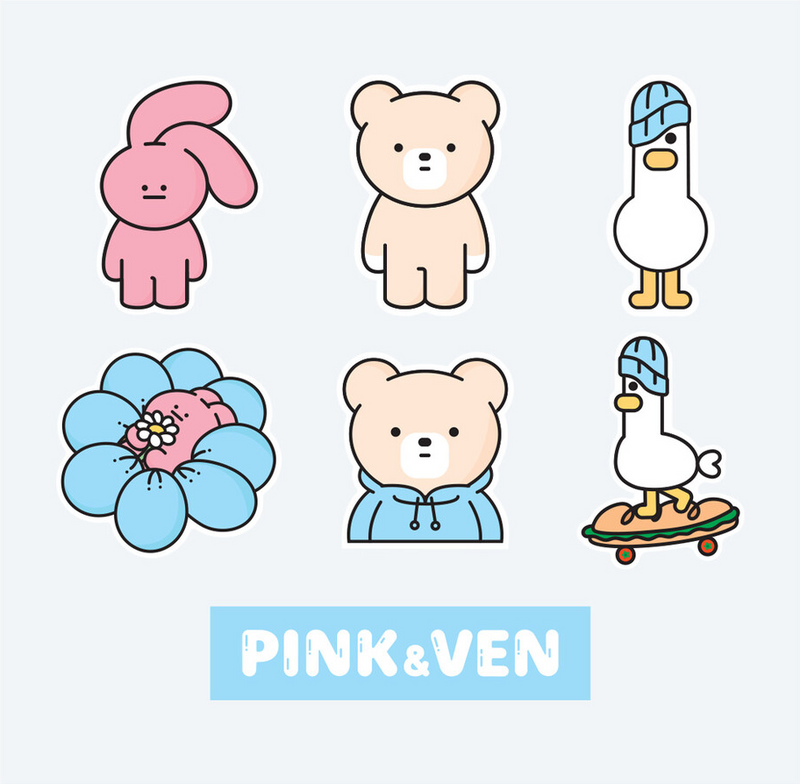 [12PM] Deco Sticker (Blue/Pink)