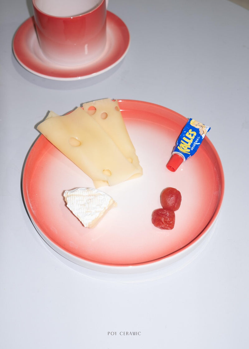 Gredient Mug/plate (red)
