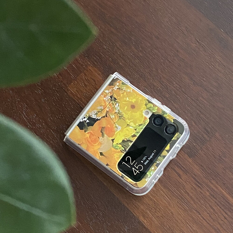 Yellow Flowers Z Flip3/4 Gel Hard Case