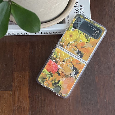 Yellow Flowers Z Flip3/4 Gel Hard Case