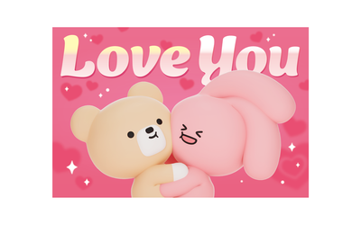 3D ポストカード (レンチキュラー) -  Love You