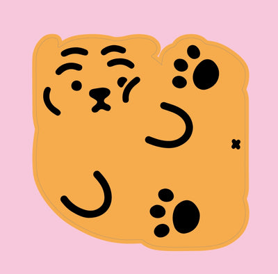 [12PM] Square Tiger Big Removable Sticker
