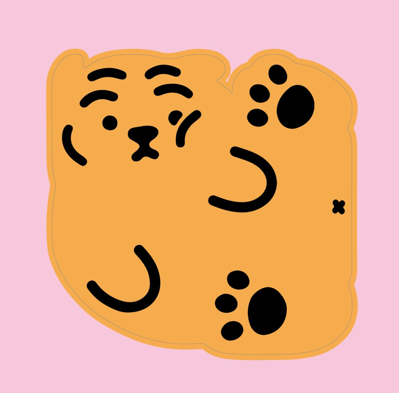 Square Tiger Big Removable Sticker