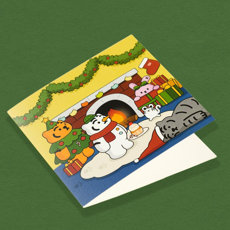 Fat tiger Christmas card 3 types
