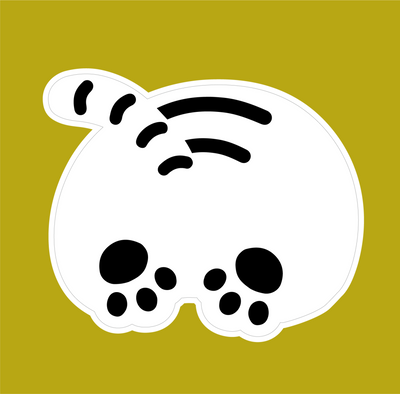 [12PM] White tiger Dumpling Big Removable Sticker