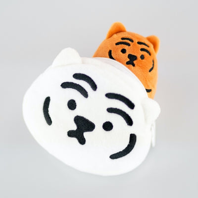 White Tiger Fat Tiger Key Ring Pouch
